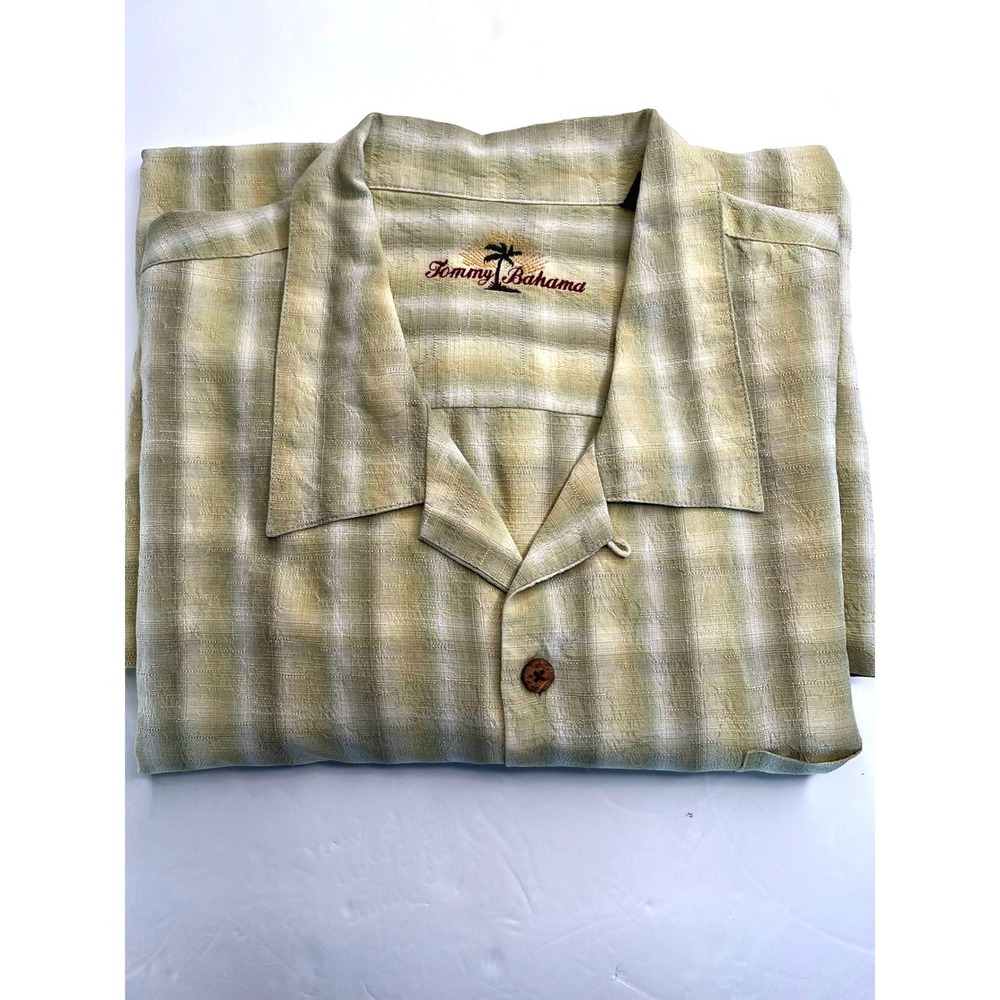 Tommy Bahama Silk Plaid Short Sleeve Button Up Shirt Men's XXL - Picture 3 of 11